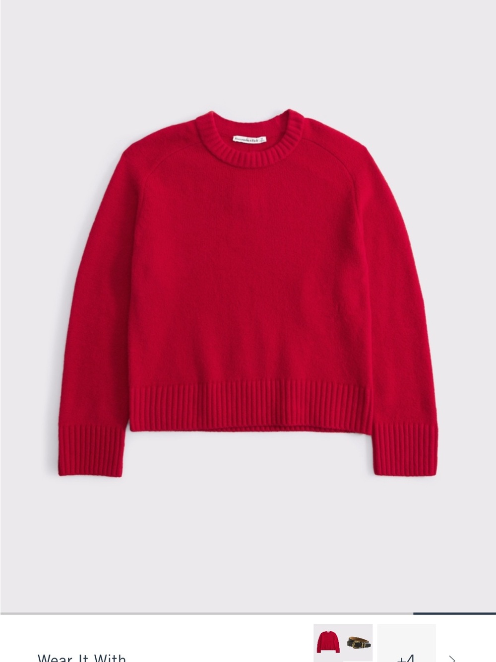 Abercrombie & Fitch Red Crewneck Sweater